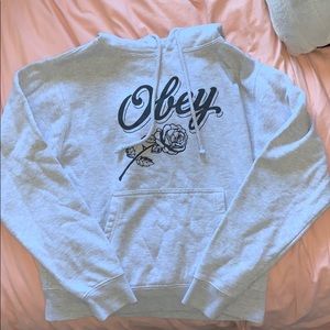 light grey OBEY hoodie